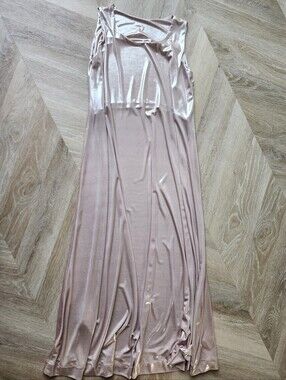 Sleek Satin Maxi Dress in Dusty Rose